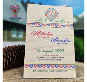 drevene folklorne svadobne oznamenia N20138W