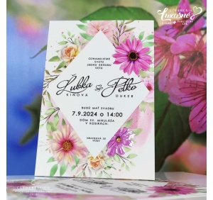 svadobne oznamenie luxusne kvetinove 3d tlac wedding J20221