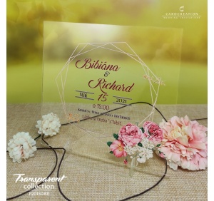 transparentne svadobne oznamenie pekne kvetinove P20150BR