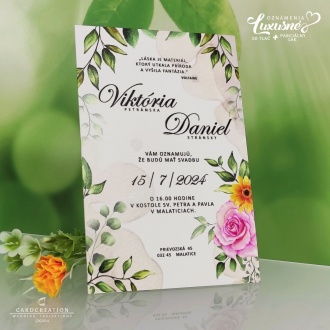 svadobne oznamenie kvetinove luxusne 3d tlac wedding greenery J20204